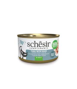 Schesir Complememnts Cat Wet Food In Jelly Can Tuna With Hake 70g